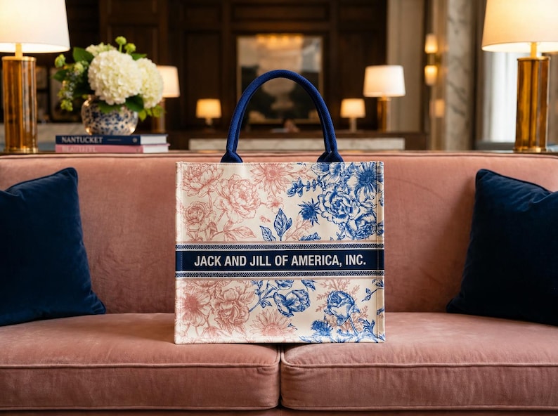 Jack and Jill Floral Tote Bag | Elegant JJOA Conference Tote | Chapter Gift for Moms image 1