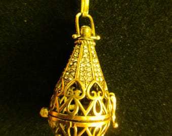 Tear Drop Gold Diffuser Ball Necklace