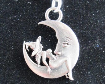Lady Sitting on the Moon Necklace