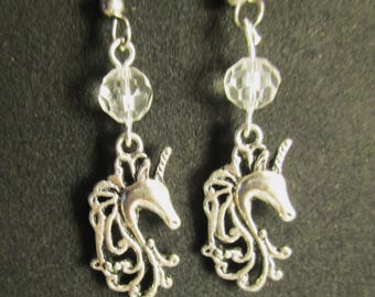 Silver Unicorn Earrings
