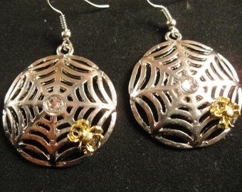 Golden Spider Earrings