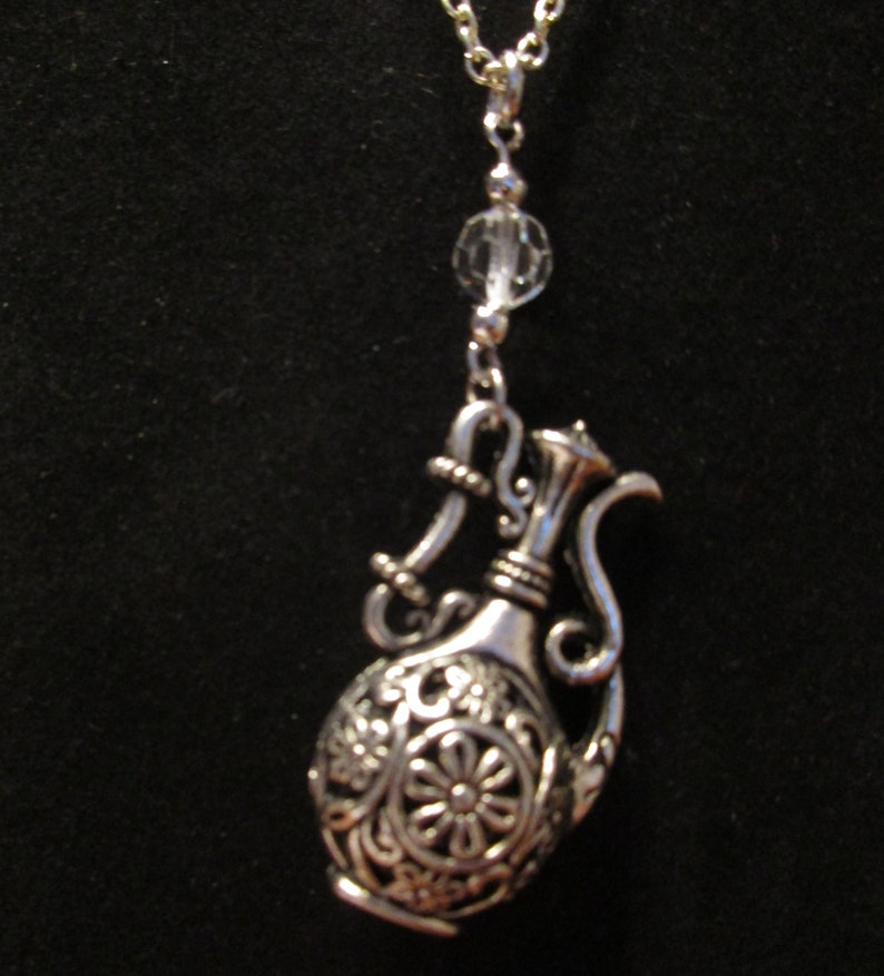 Ornate Silver Pitcher Necklace