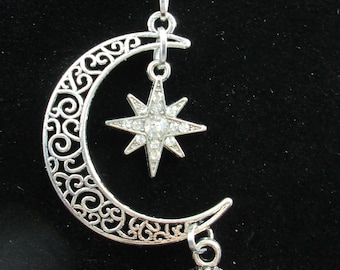 Silver Crescent Moon Necklace
