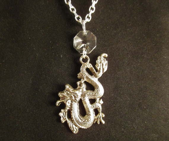 Silver Chinese Dragon Necklace - Etsy 