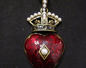 Large Red Royal Heart Necklace