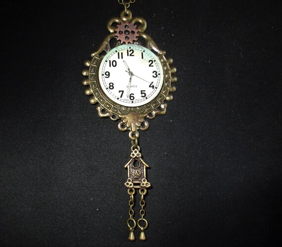 Steampunk Cuckoo Clock Necklace - Etsy 