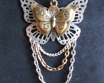 Pewter Butterfly Necklace