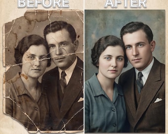 Restauración y coloración de fotos personalizadas: Repara fotos antiguas dañadas, un regalo para tus padres