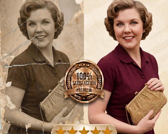 Service voor het herstellen en inkleuren van oude foto's (digitale download)