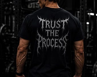 No Distraction halo cross design T-Shirt | Trust the Process back print