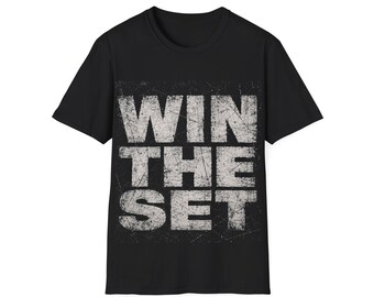 Win The Set Tee | Push Beyond Limits motivational workout shirt
