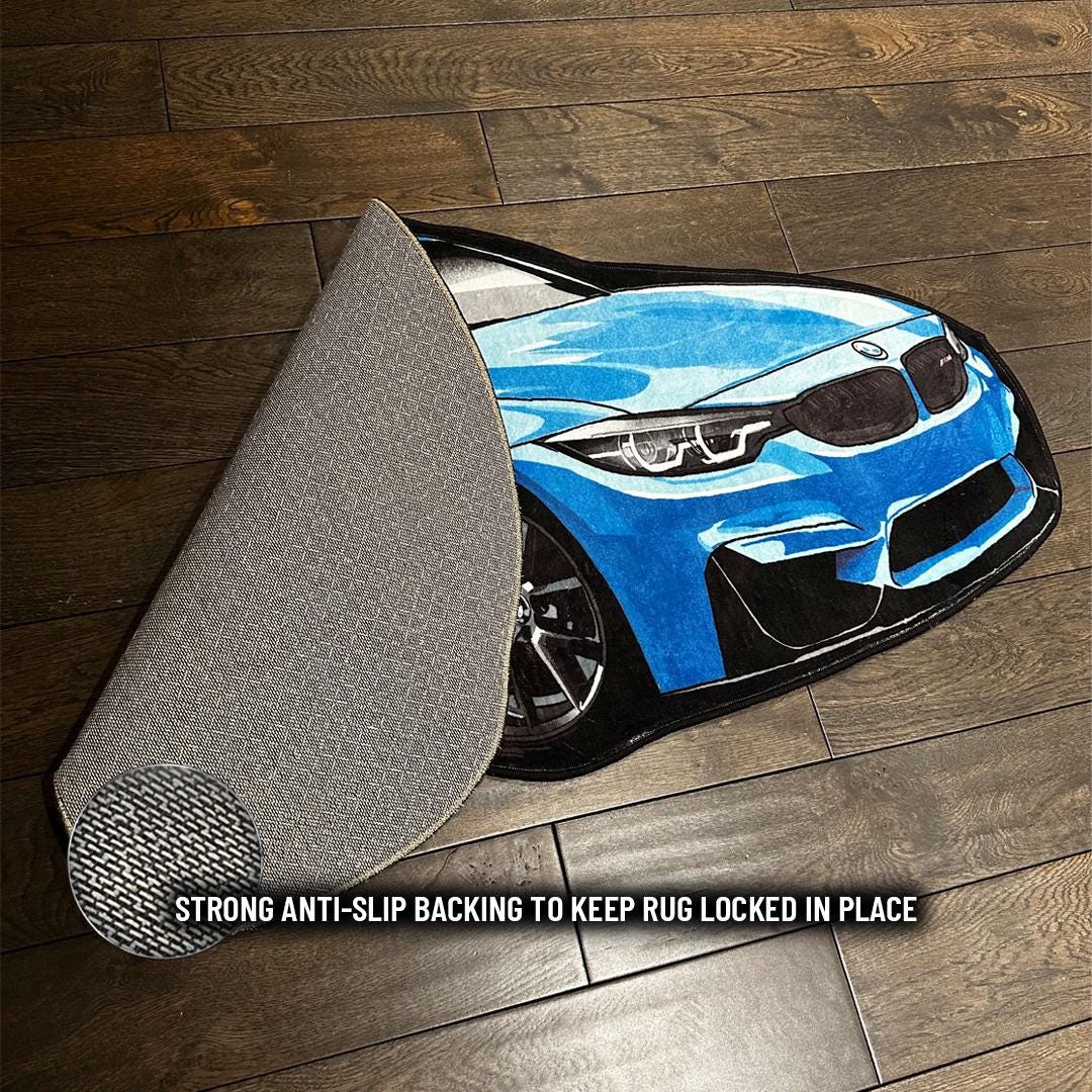 BMW M4 Rug: Plush Supercar Decor for Car Enthusiasts - Etsy