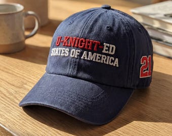 Gorra de papá lavada bordada U-Knight-Ed States of America 21, gorra de hockey para mujer de EE. UU., gorra de béisbol de Estados Unidos, gorra con el orgullo de EE. UU.