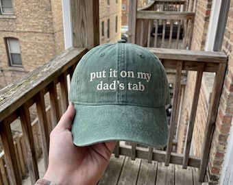 Gorra bordada para papá, gorra con la etiqueta "Ponlo en mi papá", gorra divertida para beber, gorra de béisbol de algodón lavado, regalo para papá, ¡gorra para despedida de soltero!