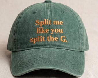 Gorra bordada de papá "Split Me Like You Split the G", divertida gorra de pub irlandés, gorra de béisbol lavada inspirada en Guinness para el Día de San Patricio