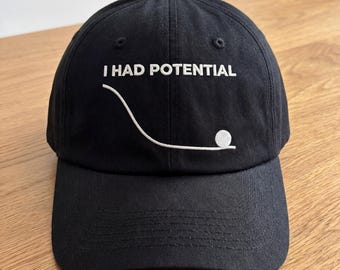 Gorra bordada "Tenía potencial", gorra divertida de física y ciencias, regalo para estudiantes de ingeniería, gorra para papás aficionados a las matemáticas, gorra de regalo de graduación para profesores.