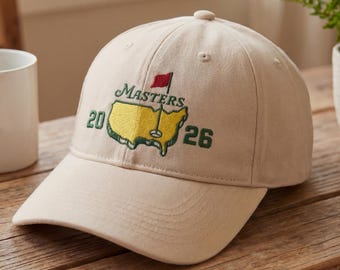 Gorra de golf bordada inspirada en el Masters, gorra de golf estilo Augusta, gorra del torneo de golf 2026, regalo para amantes del golf, ¡gorra bordada para papá!