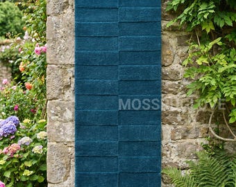 Moderner Teal Blue Handgetufteter Teppichläufer, High Low Wollteppich für Flur & Eingangsbereich, Geometrisches Luxus-Wohnzimmerbüro