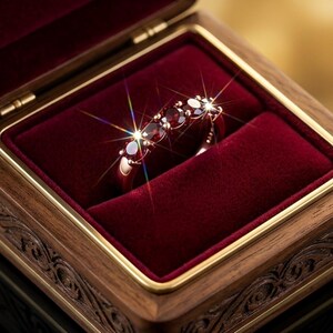 Ruby Eternity Ring Gold Band | Minimalist Diamond Accent Wedding Ring