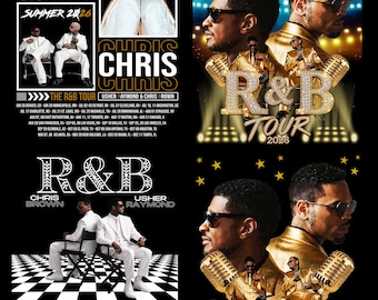 Usher Raymond Chris Brown Tour 2026 R&B-bundel 4 png-bestand tshirtontwerp (digitale download)