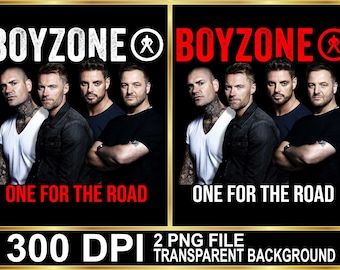 Diseño de camiseta de la gira One For The Road de Boyzone 2026, archivo PNG de la banda: archivo digital de concierto (300 DPI)