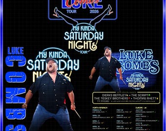Luke Combs Tour 2026 PNG-ontwerp, My Kinda Saturday Night-bundel (digitale download)