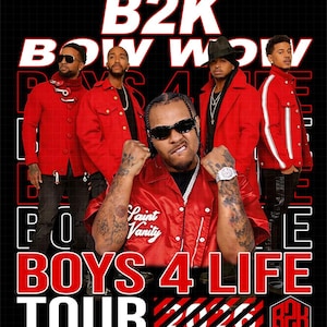 Arquivo PNG da turnê Boys 4 Life do B2K Bow Wow 2026 (Download Digital)