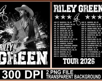 Imagen PNG de Riley Green Cowboy, gira de música country (descarga instantánea)
