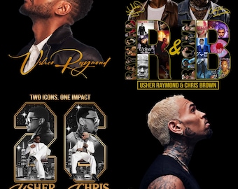 Usher Raymond Chris Brown Tour 2026 R&B-bundel 4 png-bestand tshirtontwerp (digitale download)