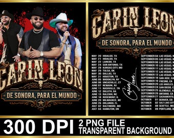 Archivo PNG del concierto de Carin Leon De Sonora Para El Mundo 2026, descarga instantánea y listo para imprimir.