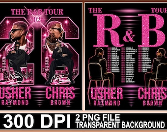 Diseño de camiseta con archivo PNG de la gira de Usher Raymond y Chris Brown 2026 (descarga digital)