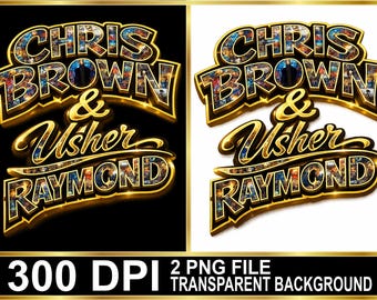 Usher Raymond Chris Brown Tour 2026 R&B, png-ontwerp (digitale download)
