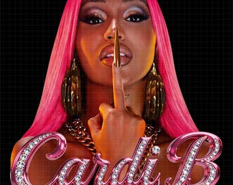 May include: A promotional image featuring Cardi B with bright pink hair and gold-toned jewelry. The image includes the text "Cardi B" in a pink, diamond-studded font, and "Little Miss Drama Tour". The background is black.