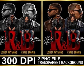 Usher Raymond Chris Brown Tour 2026 R&B-bundel png-bestand tshirtontwerp (digitale download)