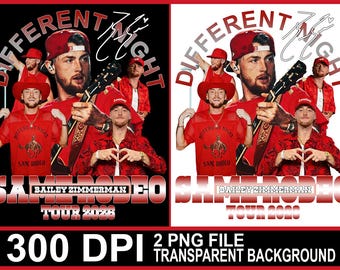Archivo PNG de Bailey Zimmerman, Gira de Rodeo de 2026, Noches diferentes, mismo PNG (Descarga digital)