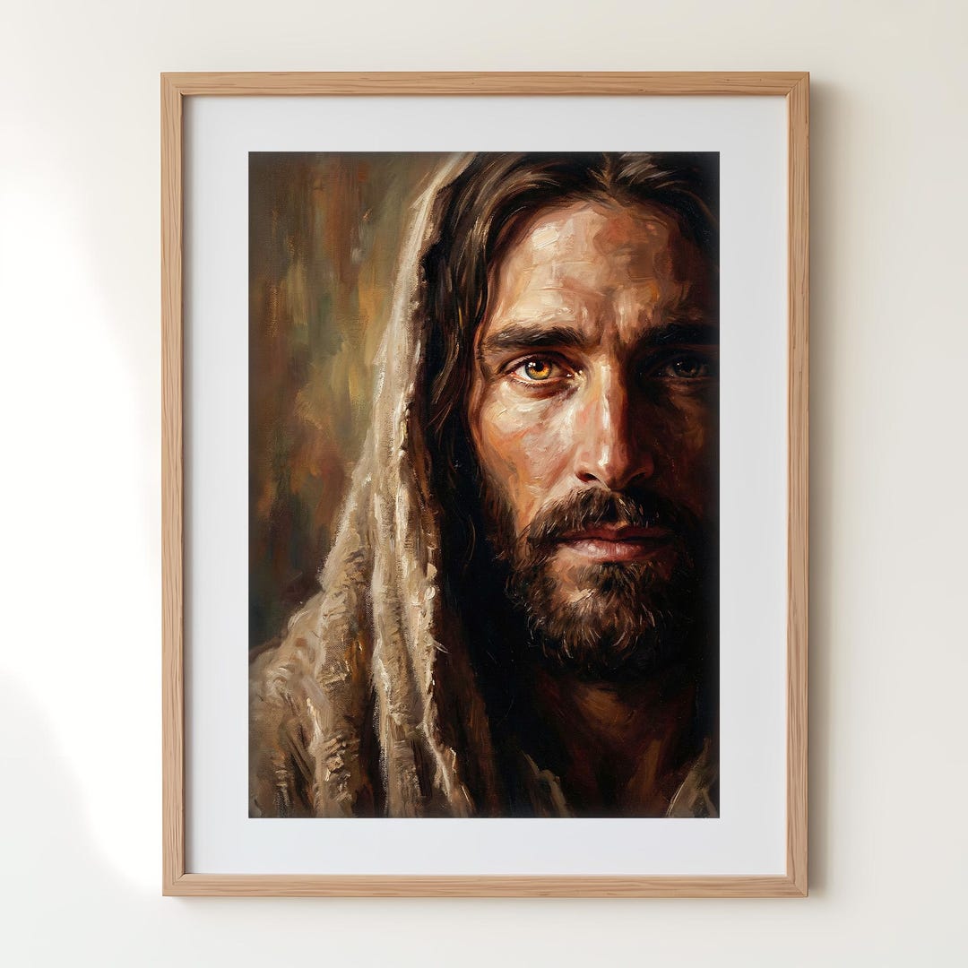 Jesus Face Portrait Printable Wall Art, Christian Devotional Digital ...