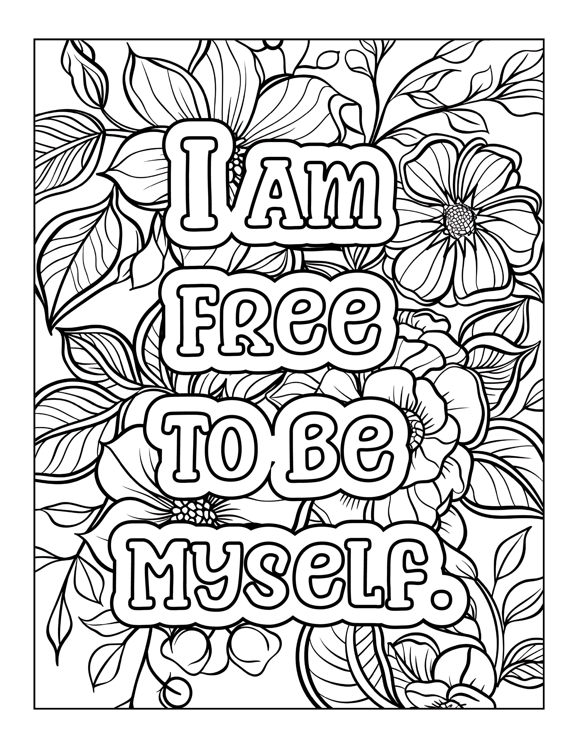 Self Love Coloring Pages – Affirmation Printable PDF | 25 Adult ...