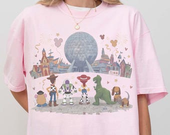 Chemise vintage Comfort Colors® Epcot Toy Story, t-shirt Parc Disney World, chemise Pixar Family Vacation Trip 2026, t-shirt personnages Toy Story