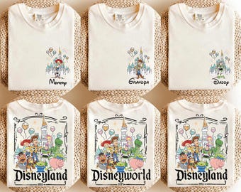 2-sided Custom Toy Story Family Matching Shirts, Custom Name Disney Family 2026 Shirts, Retro Disney Trip 2026 Shirt, Disney Family Vacation