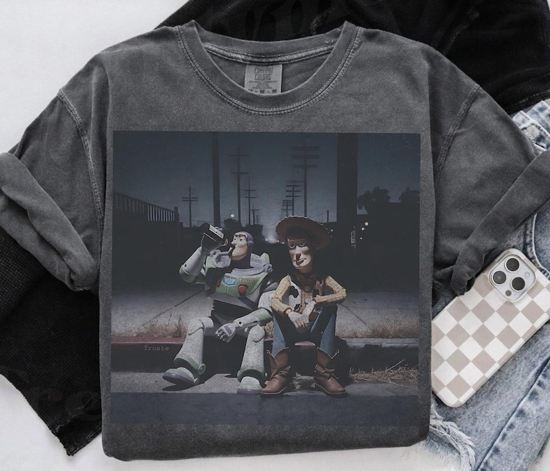 Vintage Funny Toy Story Woody Buzz Lightyear Shirt, Comfort Colors Disney Toy Story Tee, Disney Trip Family Matching Shirts, Birthday Gift image 1