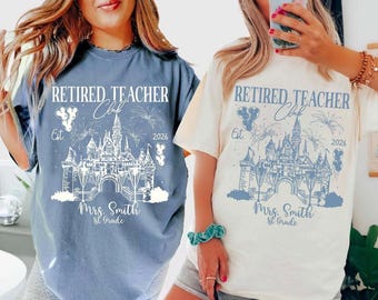 Personalized Retired Teacher Club T-shirt, Retirement 2026 T-shirt, WDW Disneyland Retired Tee, Disney Retirement shirts, Teacher Gift