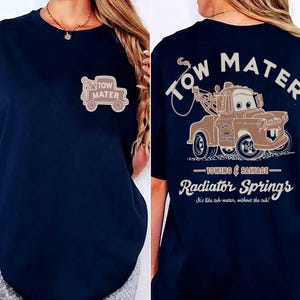 Retro Disney Cars Tow Mater Shirt, Radiator Springs Towing Salvage Tee, Pixar Fan Gift T-Shirt, Disneyland Family Trip Matching Shirts image 5