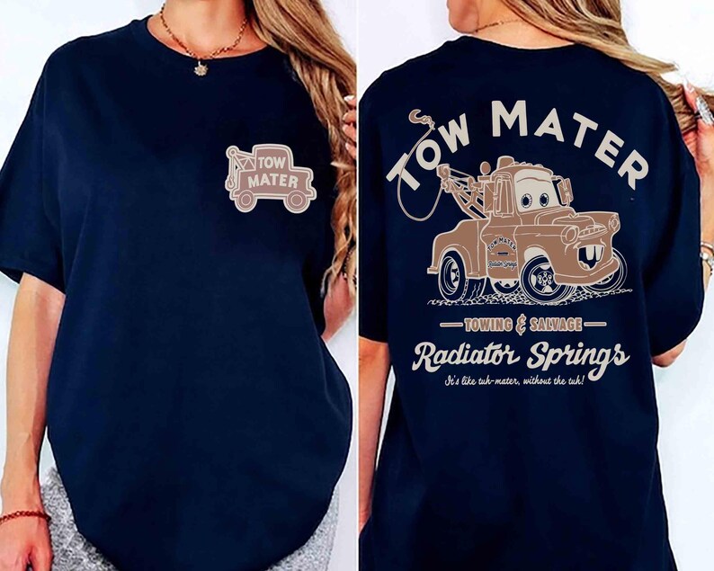 Retro Disney Cars Tow Mater Shirt, Radiator Springs Towing Salvage Tee, Pixar Fan Gift T-Shirt, Disneyland Family Trip Matching Shirts image 5