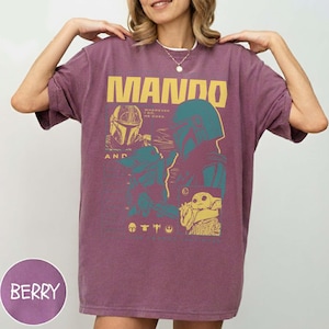 Comfort Colors Retro Mandalorian Grogu Big Thunder Mountain Shirt, Star Wars Father's Day 2026 Tee, Retro Disney Dad and Son Gift Top bild 2