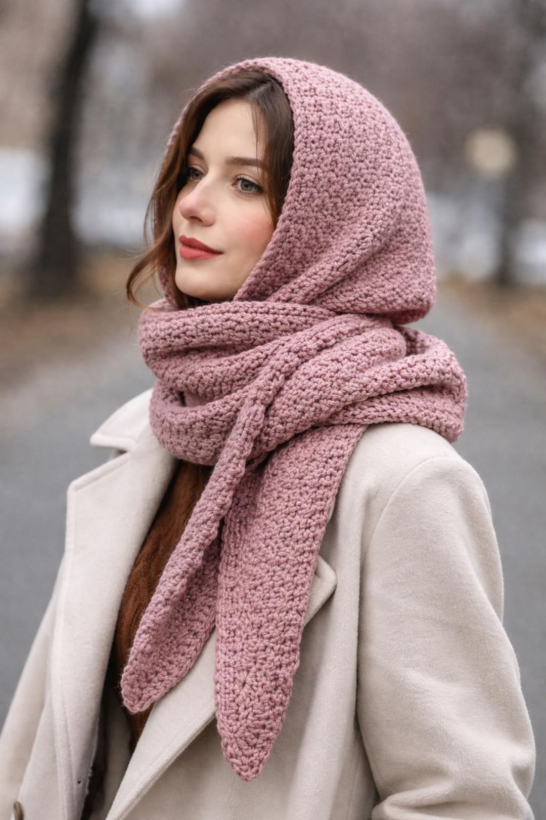 Como Hooded Crochet Scarf Pattern PDF – Crochet Hood & Scarf Tutorial ...