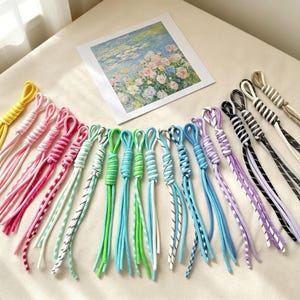 1-100Pcs, Two-Tone Rope Purese Charm, Paracord Keychain Accessories, Rope Bag Charms For Purse, 22 Colors