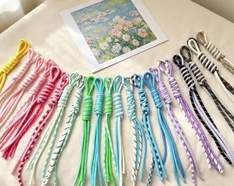 1-100Pcs, Two-Tone Rope Purese Charm, Paracord Keychain Accessories, Rope Bag Charms For Purse, 22 Colors