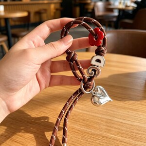 Personalized Rope Bag Charm, Custom Letter Keychain, Handmade Paracord Accessory image 5
