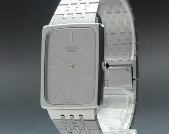 Vintage 1989 near mint seiko credor 6020-5190 tank rectangle quartz men's watch