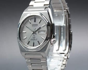 Vintage 1988 near mint seiko silver wave z 7123-8060 gray kanji octagon qz men's